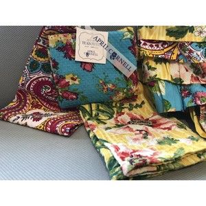 April Cornell Paisley Floral Tea Towels Cotton Dish towels & Matching Apron New